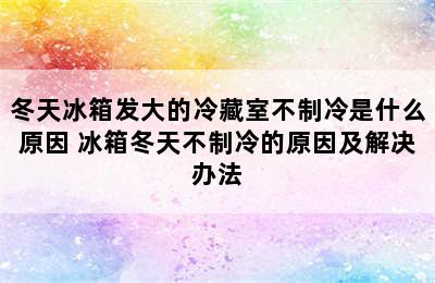 冬天冰箱发大的冷藏室不制冷是什么原因 冰箱冬天不制冷的原因及解决办法